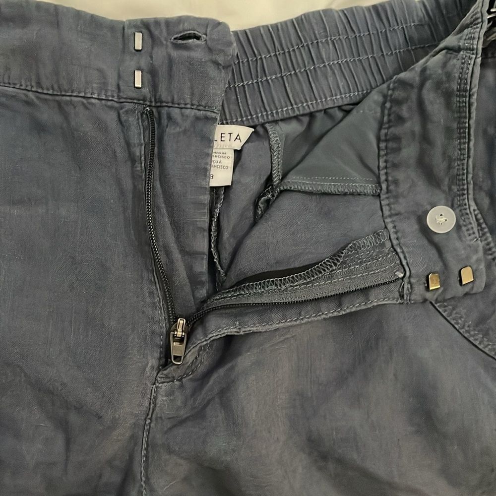 Athleta Voyager Blue Linen Shorts Womens Size 8 Casual Pockets - Picture 10 of 10